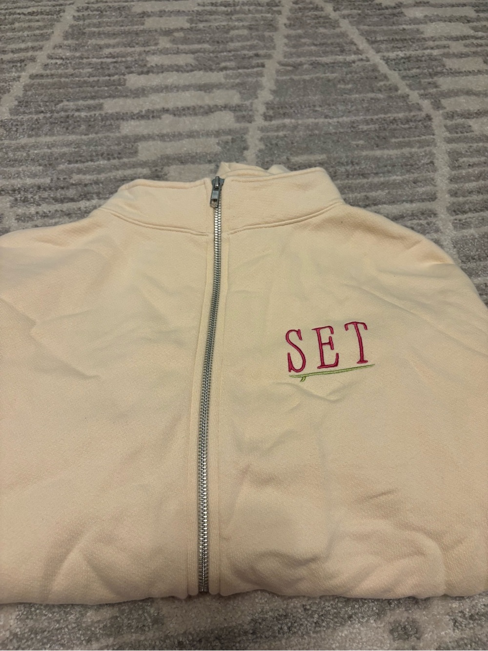 SET Active Resort Hibiscus Funnel Zip Up Size XL - Picture 2 of 2